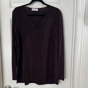 Lola and Sophie plum long-sleeve blouse medium